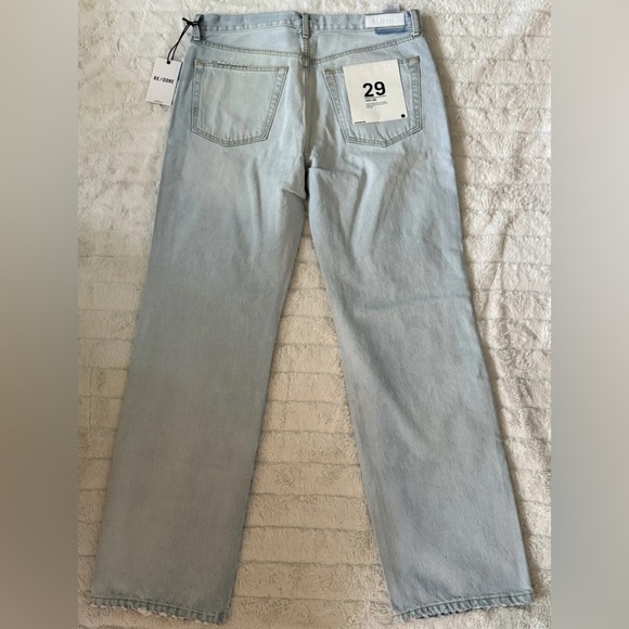 RE/DONE Loose Long Acqua Destroy Straight Leg Jeans Size 29 – Retail $325 NWT - Picture 7 of 9